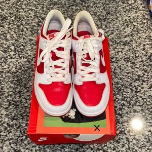 Nike Red and White Retro Sneakers